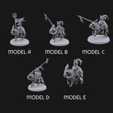 Forking Forward Halfling Pony Riders Miniature for Dungeons and Dragons, Pathfinder or other TTRPGs
