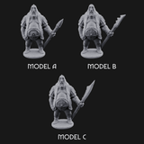 Belly Out Spear Resting Ogre Royal Guards Miniature for Dungeons and Dragons, Pathfinder or other TTRPGs