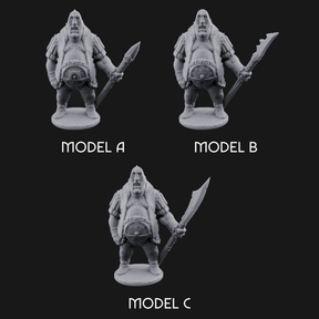 Belly Out Spear Resting Ogre Royal Guards Miniature for Dungeons and Dragons, Pathfinder or other TTRPGs