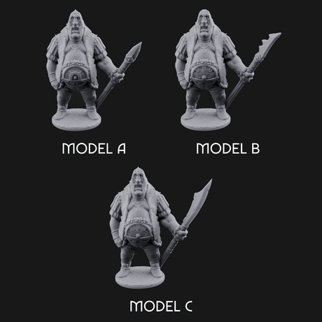 Belly Out Spear Resting Ogre Royal Guards Miniature for Dungeons and Dragons, Pathfinder or other TTRPGs