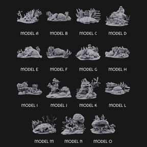 Sunken Ocean Floors Miniature for Dungeons and Dragons, Pathfinder or other TTRPGs