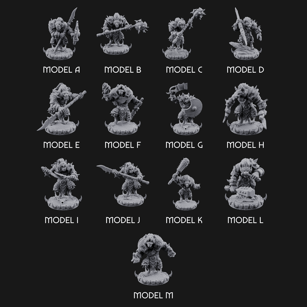The Bloodhowl Gnolls Miniature for Dungeons and Dragons, Pathfinder or other TTRPGs