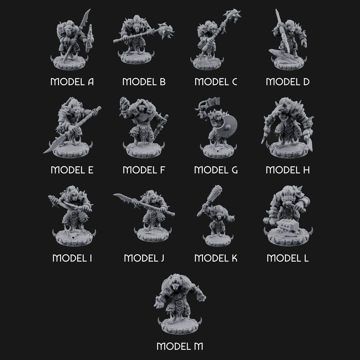 The Bloodhowl Gnolls Miniature for Dungeons and Dragons, Pathfinder or other TTRPGs