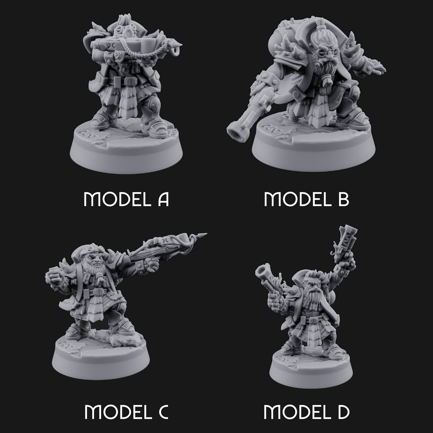 Ornately Overloaded Dwarf Arbalists Miniature for Dungeons and Dragons, Pathfinder or other TTRPGs