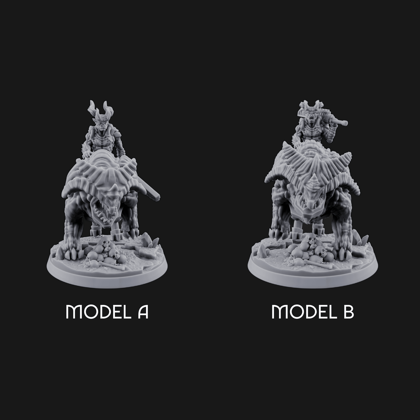 Mounted And Crowned Demon Warlord Miniature for Dungeons and Dragons, Pathfinder or other TTRPGs