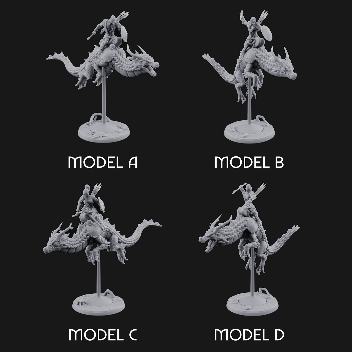 Saddle Riding Hadozee Dragon Riders Miniature for Dungeons and Dragons, Pathfinder or other TTRPGs