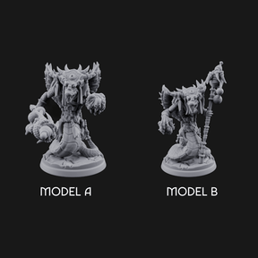 Skulls Dangling Naga Warlocks Miniature for Dungeons and Dragons, Pathfinder or other TTRPGs