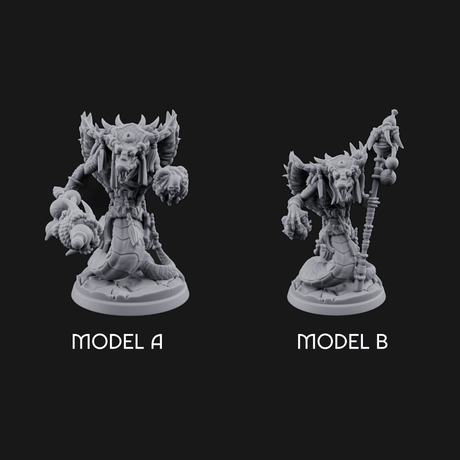 Skulls Dangling Naga Warlocks Miniature for Dungeons and Dragons, Pathfinder or other TTRPGs