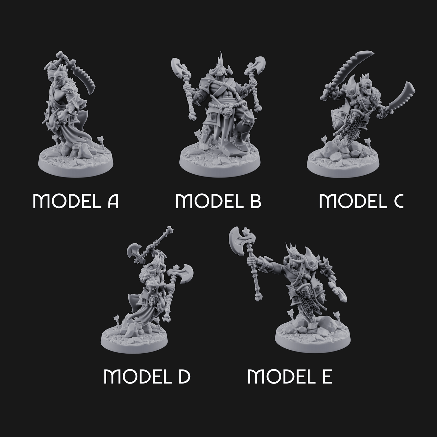Axe Held High Ornate Human Warlords Miniature for Dungeons and Dragons, Pathfinder or other TTRPGs