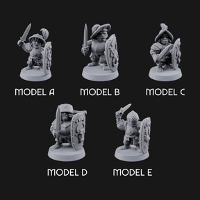 Defending Halfling Warriors Miniature for Dungeons and Dragons, Pathfinder or other TTRPGs