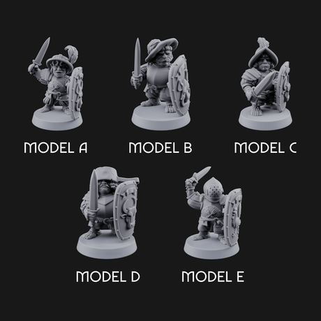 Defending Halfling Warriors Miniature for Dungeons and Dragons, Pathfinder or other TTRPGs