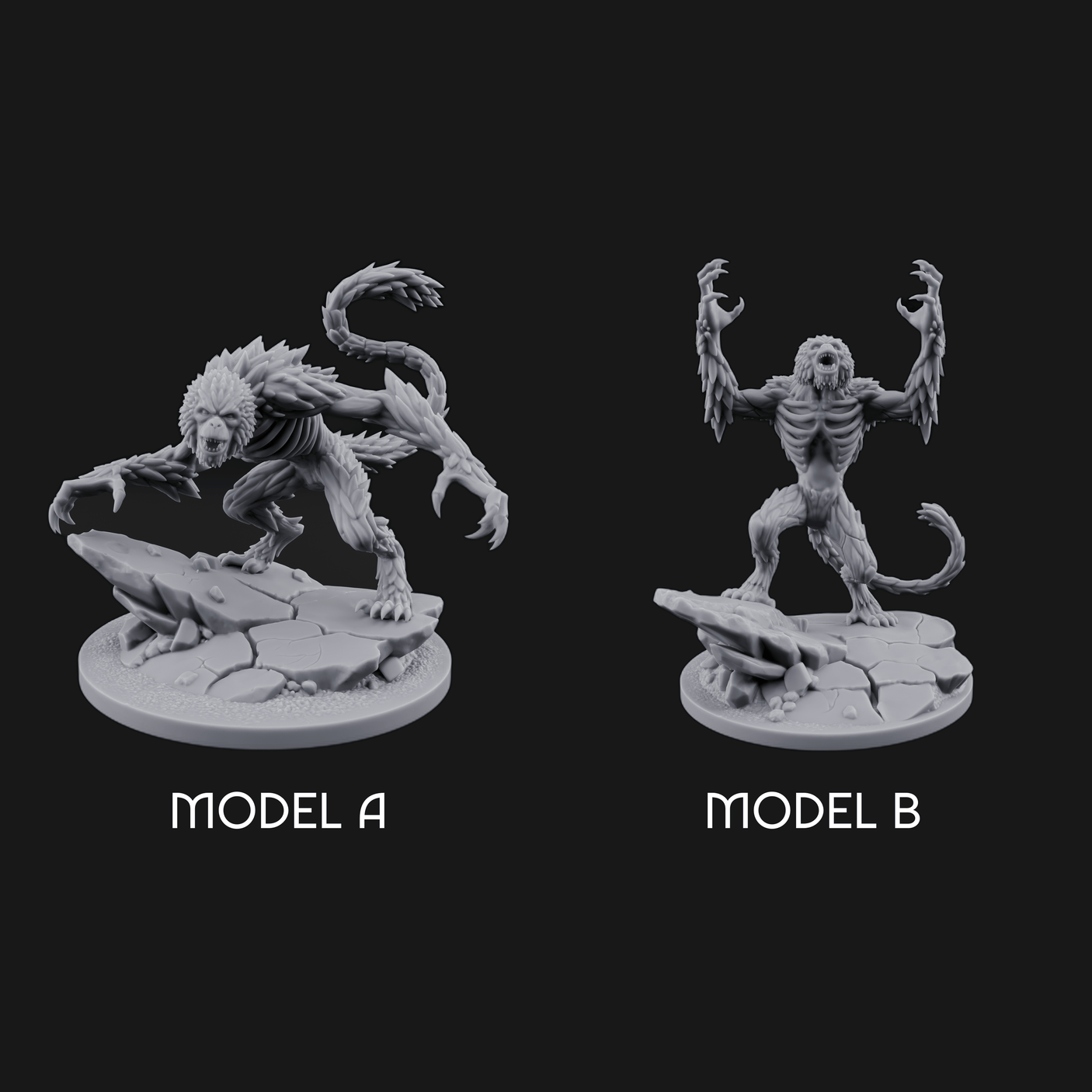 Snarling On Stone Barghest Beasts Miniature for Dungeons and Dragons, Pathfinder or other TTRPGs