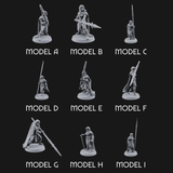 Spear Warden Elf Warriors Miniature for Dungeons and Dragons, Pathfinder or other TTRPGs