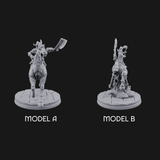 Axe Raised Victorious Ghoul Riders Miniature for Dungeons and Dragons, Pathfinder or other TTRPGs