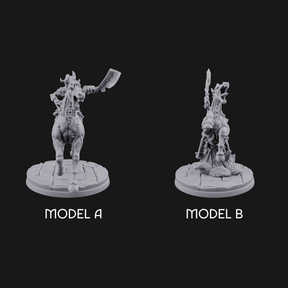 Axe Raised Victorious Ghoul Riders Miniature for Dungeons and Dragons, Pathfinder or other TTRPGs