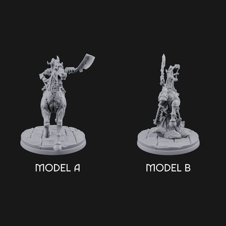 Axe Raised Victorious Ghoul Riders Miniature for Dungeons and Dragons, Pathfinder or other TTRPGs