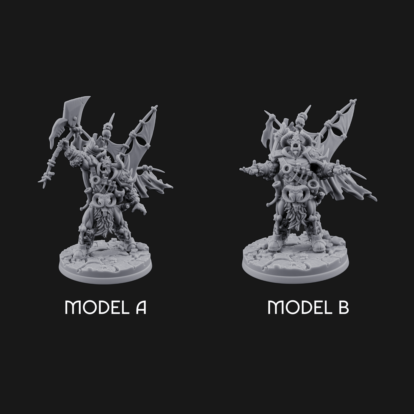 Standards Held Aloft Orc Bannermen Miniature for Dungeons and Dragons, Pathfinder or other TTRPGs