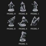 Arms Splayed Howling Deep One Brutes Miniature for Dungeons and Dragons, Pathfinder or other TTRPGs