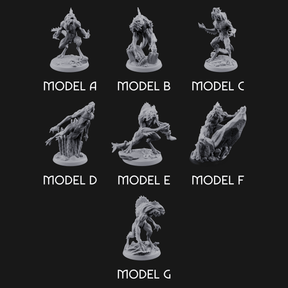 Arms Splayed Howling Deep One Brutes Miniature for Dungeons and Dragons, Pathfinder or other TTRPGs