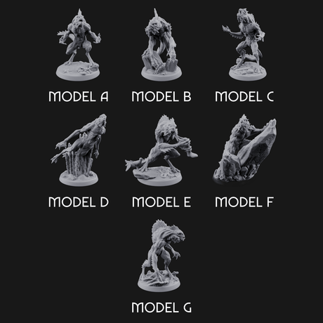 Arms Splayed Howling Deep One Brutes Miniature for Dungeons and Dragons, Pathfinder or other TTRPGs