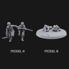 World War 2 Japanese LMG Teams Miniature for Dungeons and Dragons, Pathfinder or other TTRPGs