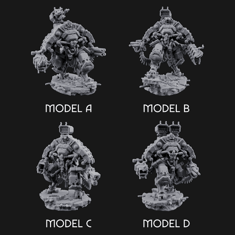 Junkyard Stomping Necrolinked Mechs Miniature for Dungeons and Dragons, Pathfinder or other TTRPGs