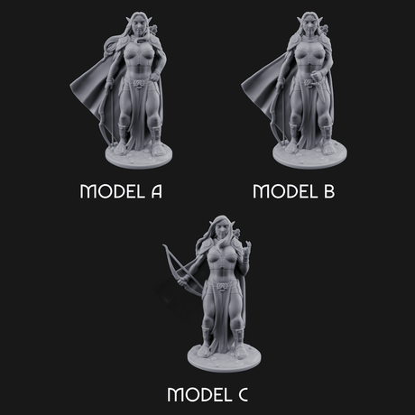Cape Swishing Elf Rangers Miniature for Dungeons and Dragons, Pathfinder or other TTRPGs