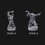 Triumphant Axed Orc Rangers Miniature for Dungeons and Dragons, Pathfinder or other TTRPGs