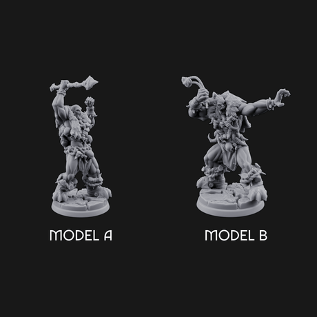 Triumphant Axed Orc Rangers Miniature for Dungeons and Dragons, Pathfinder or other TTRPGs