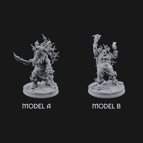 Horns Crowned Spellcasting Orc Shamen Miniature for Dungeons and Dragons, Pathfinder or other TTRPGs