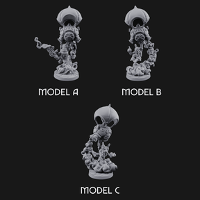 Floating Above Dwarf Bombardiers Miniature for Dungeons and Dragons, Pathfinder or other TTRPGs
