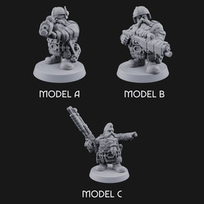 Guns Blazing Space Dwarf Assault Troopers Miniature for Dungeons and Dragons, Pathfinder or other TTRPGs