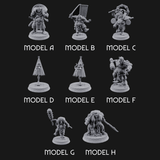 Turned Townsfolk Oni Fighters Miniature for Dungeons and Dragons, Pathfinder or other TTRPGs