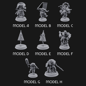 Turned Townsfolk Oni Fighters Miniature for Dungeons and Dragons, Pathfinder or other TTRPGs