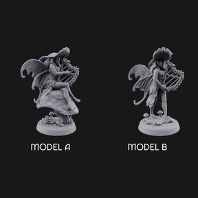 Harp Strumming Pixie Minstrels Miniature for Dungeons and Dragons, Pathfinder or other TTRPGs