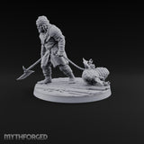 Holding the Line Human Guard G Miniature for Dungeons and Dragons, Pathfinder or other TTRPGs