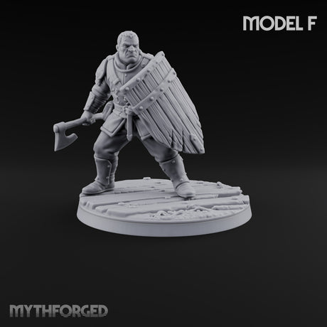 Holding the Line Human Guard F Miniature for Dungeons and Dragons, Pathfinder or other TTRPGs