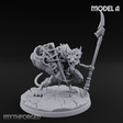 Staff Wielding Fangs Ratfolk A Miniature for Dungeons and Dragons, Pathfinder or other TTRPGs