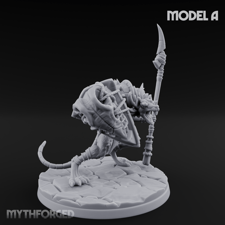 Staff Wielding Fangs Ratfolk Miniature for Dungeons and Dragons, Pathfinder or other TTRPGs
