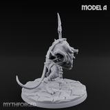 Staff Wielding Fangs Ratfolk A Miniature for Dungeons and Dragons, Pathfinder or other TTRPGs