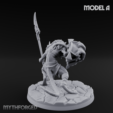 Staff Wielding Fangs Ratfolk A Miniature for Dungeons and Dragons, Pathfinder or other TTRPGs