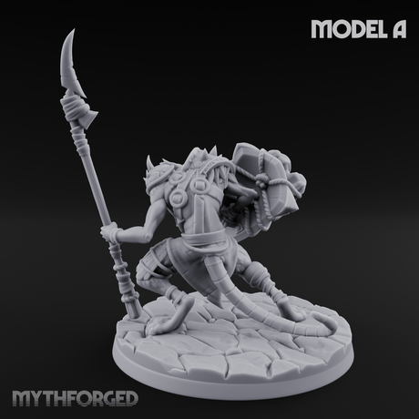 Staff Wielding Fangs Ratfolk A Miniature for Dungeons and Dragons, Pathfinder or other TTRPGs