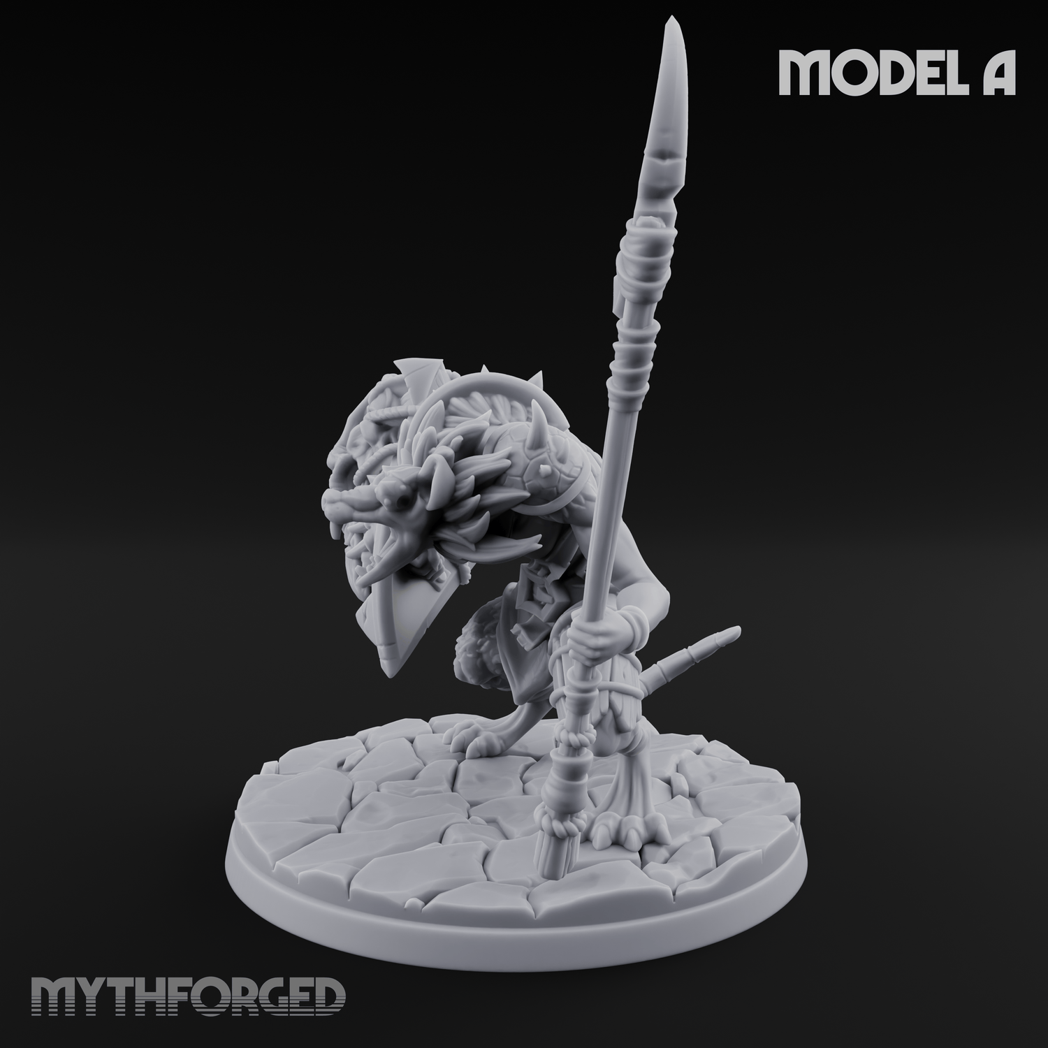 Staff Wielding Fangs Ratfolk A Miniature for Dungeons and Dragons, Pathfinder or other TTRPGs