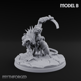 Staff Wielding Fangs Ratfolk B Miniature for Dungeons and Dragons, Pathfinder or other TTRPGs