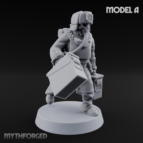 Munitions Running Human Guardsmen Miniature for Dungeons and Dragons, Pathfinder or other TTRPGs