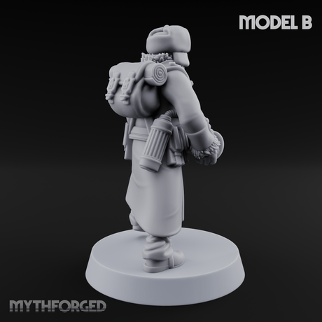 Munitions Running Human Guardsmen B Miniature for Dungeons and Dragons, Pathfinder or other TTRPGs