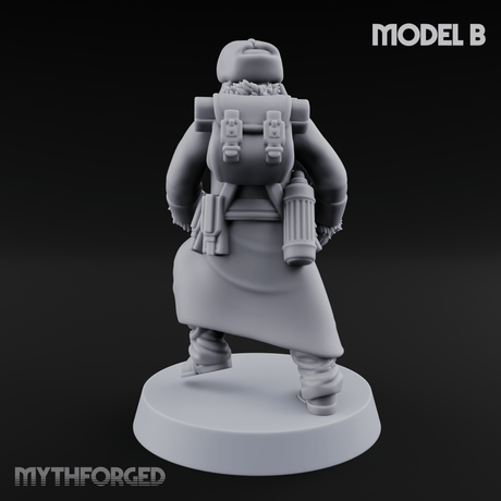 Munitions Running Human Guardsmen B Miniature for Dungeons and Dragons, Pathfinder or other TTRPGs