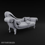 Chapter Left Open, Owner Gone Ornate Tufted Chaise Lounge
