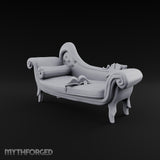 Chapter Left Open, Owner Gone Ornate Tufted Chaise Lounge