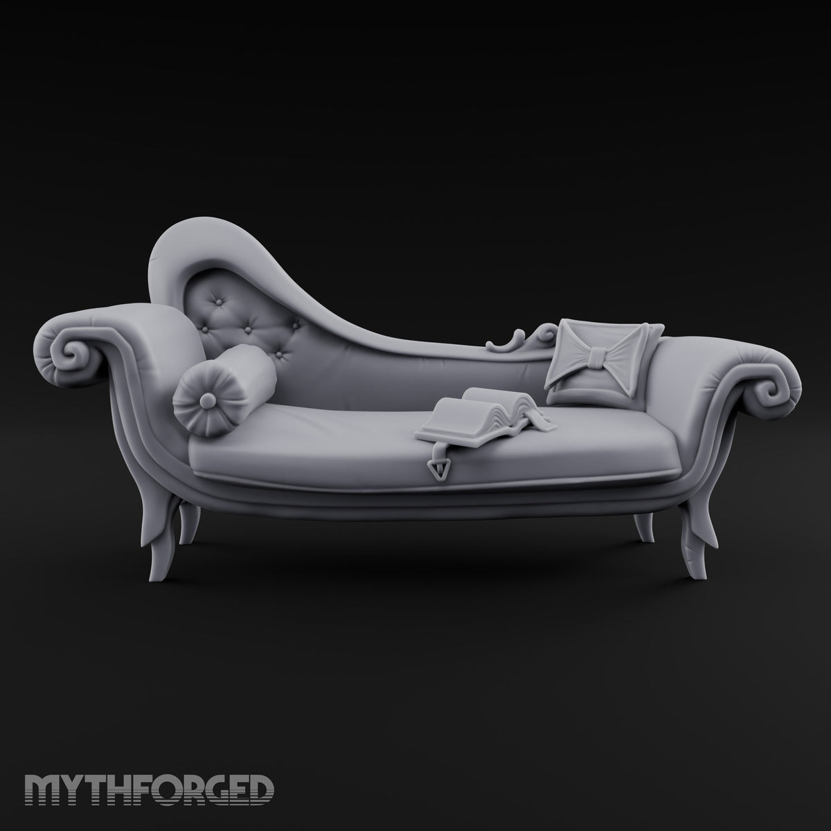 Chapter Left Open, Owner Gone Ornate Tufted Chaise Lounge